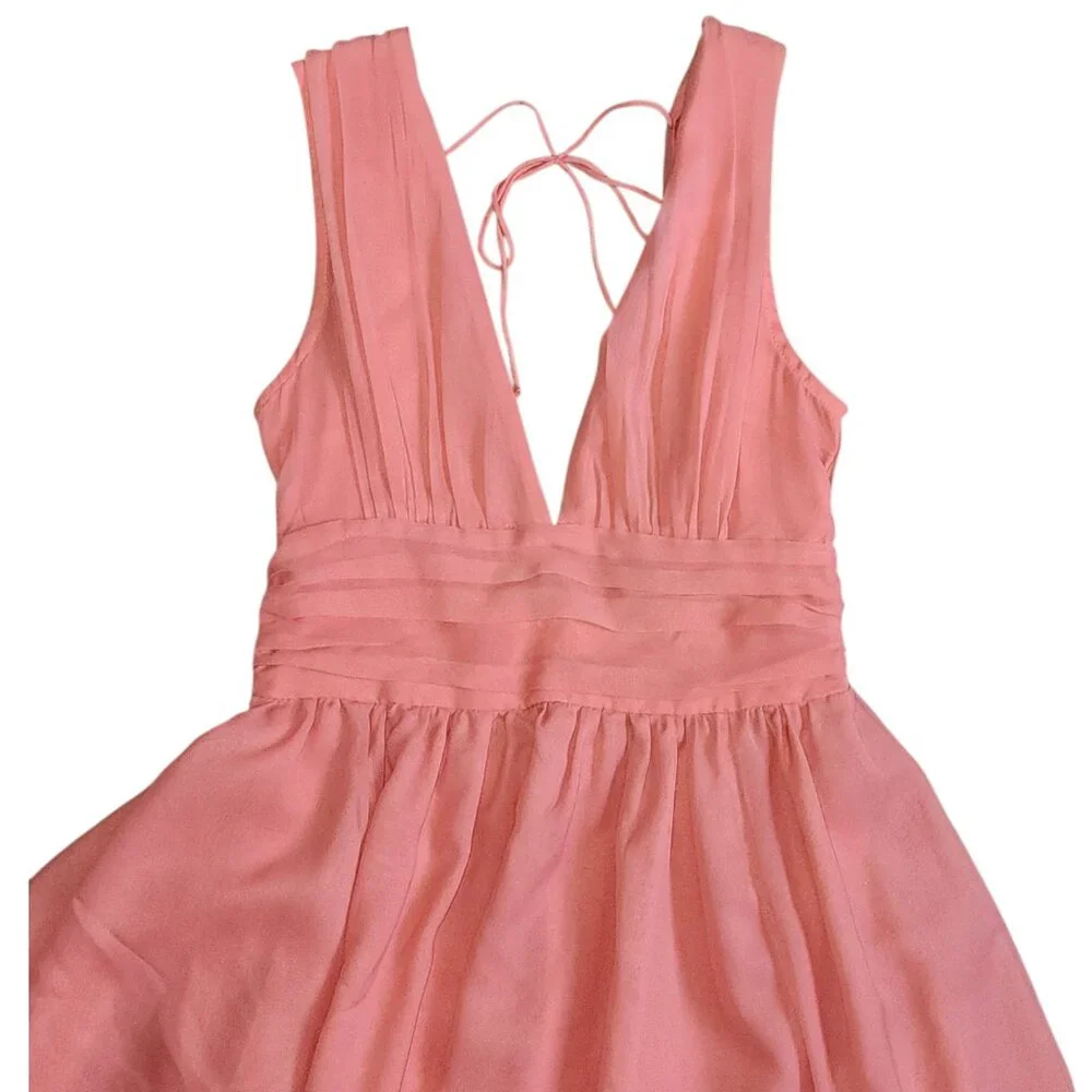 Abercrombie & Fitch Dress Womens Size XS Coral Flirty‎ Tiered Mini Coquette - Picture 2 of 7